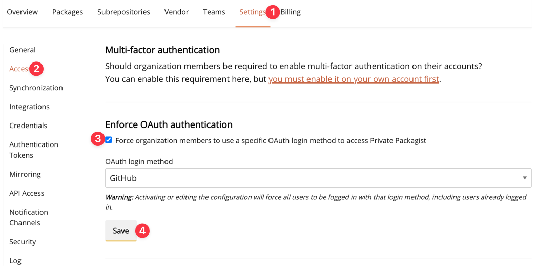 Enforce OAuth authentication