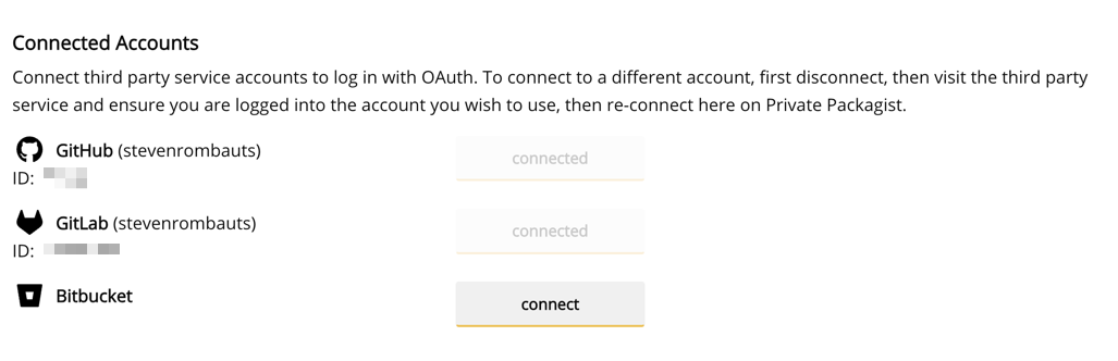 Connect your account via OAuth