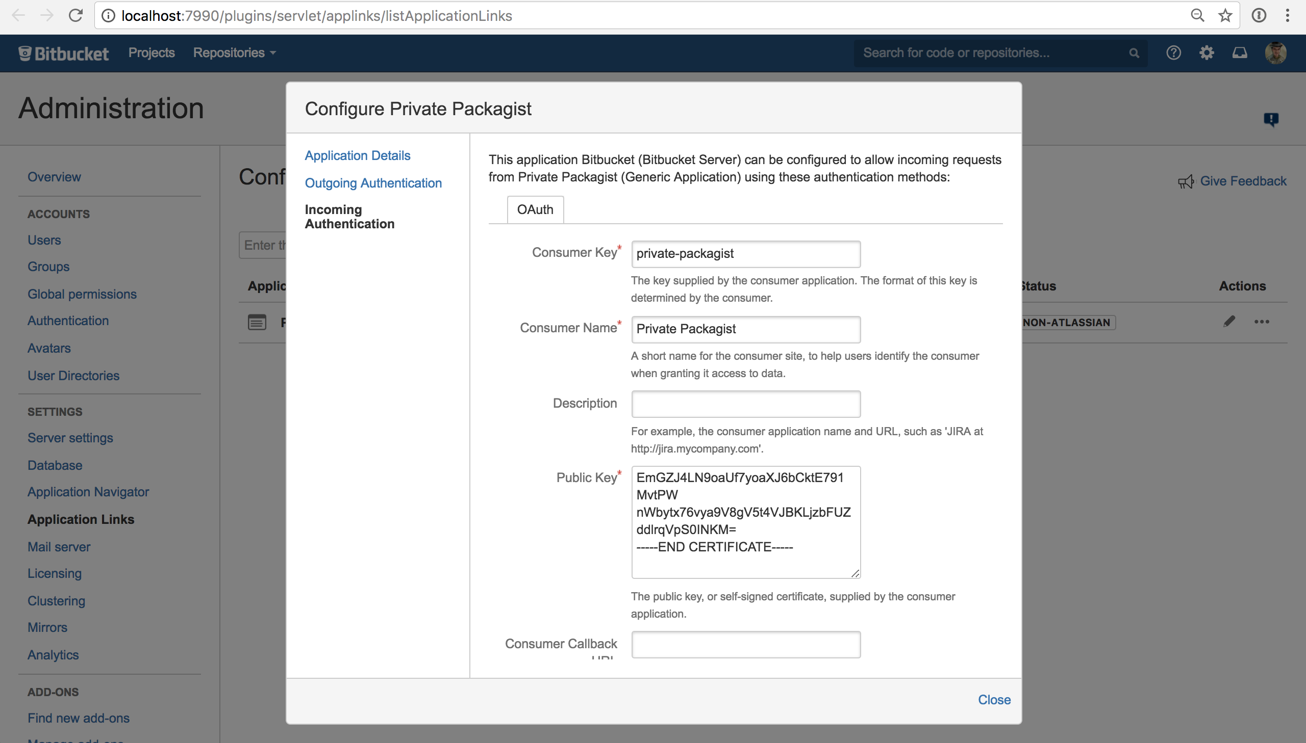 Bitbucket Data Center / Server Incoming Auth