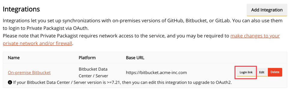 Bitbucket Data Center / Server integrations