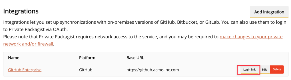 GitHub Enterprise integration